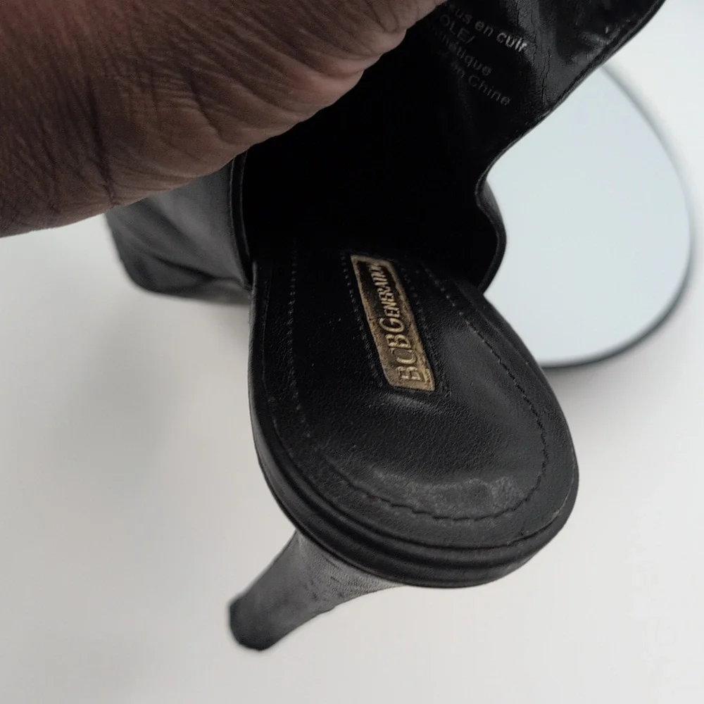 BCBGENERATION| Black Leather High Heel Ankle Boots - Picture 14 of 16